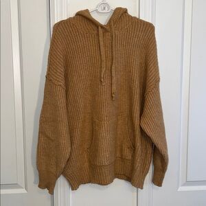 NWOT Cozy Tan Knit Hoodie